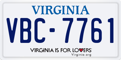 VA license plate VBC7761