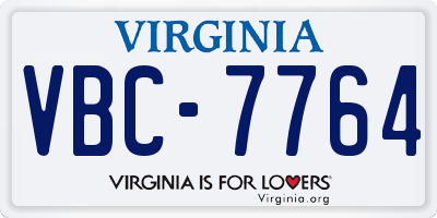 VA license plate VBC7764