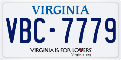 VA license plate VBC7779