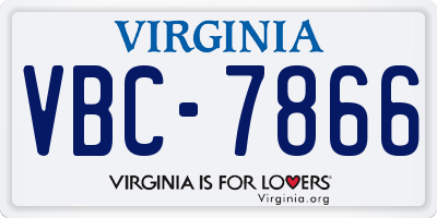 VA license plate VBC7866