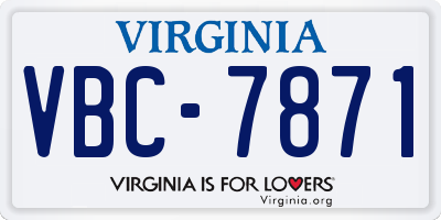 VA license plate VBC7871