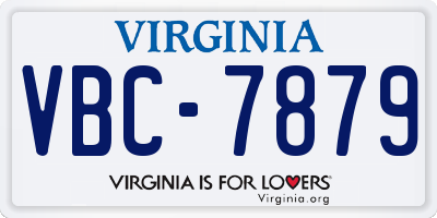 VA license plate VBC7879
