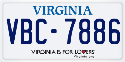 VA license plate VBC7886