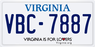 VA license plate VBC7887