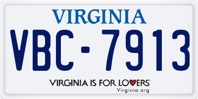 VA license plate VBC7913
