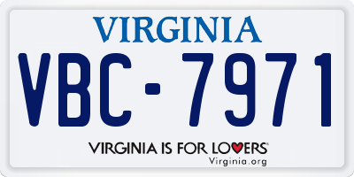 VA license plate VBC7971