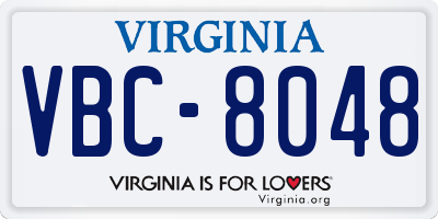 VA license plate VBC8048