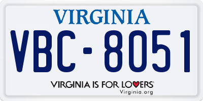 VA license plate VBC8051