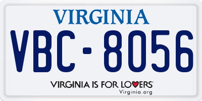 VA license plate VBC8056
