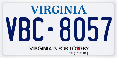 VA license plate VBC8057