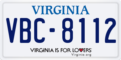 VA license plate VBC8112