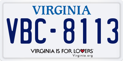 VA license plate VBC8113