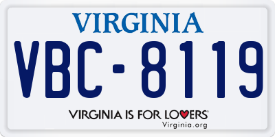 VA license plate VBC8119