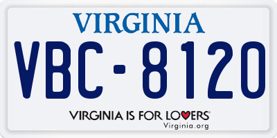 VA license plate VBC8120