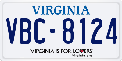 VA license plate VBC8124