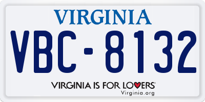 VA license plate VBC8132