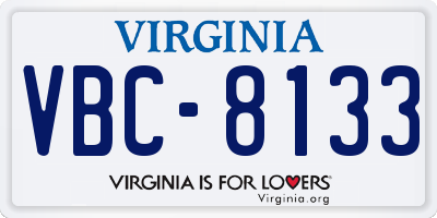VA license plate VBC8133