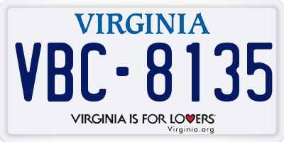 VA license plate VBC8135