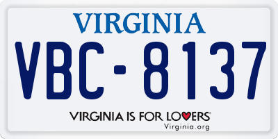 VA license plate VBC8137