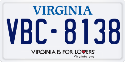 VA license plate VBC8138