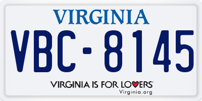 VA license plate VBC8145