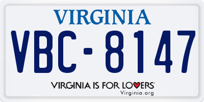 VA license plate VBC8147