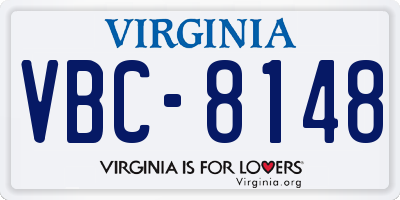 VA license plate VBC8148