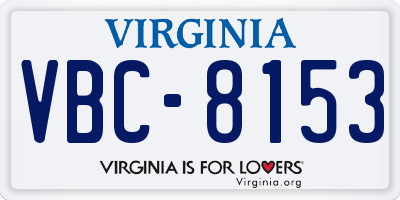 VA license plate VBC8153