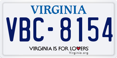 VA license plate VBC8154