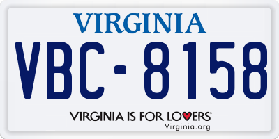 VA license plate VBC8158