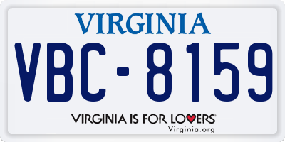 VA license plate VBC8159