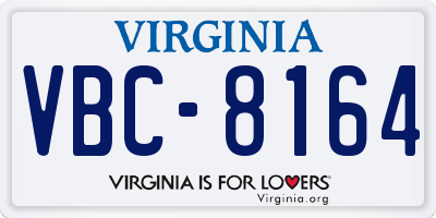 VA license plate VBC8164