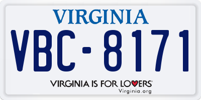 VA license plate VBC8171