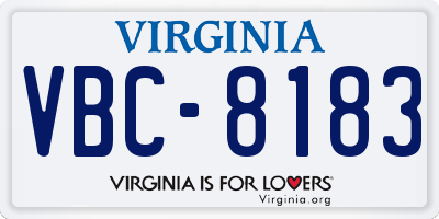 VA license plate VBC8183