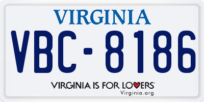 VA license plate VBC8186