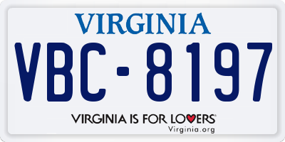 VA license plate VBC8197
