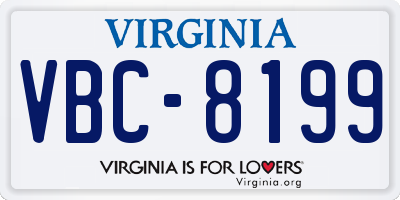 VA license plate VBC8199