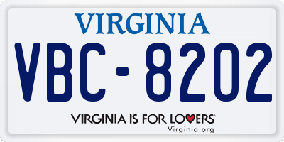 VA license plate VBC8202