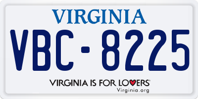 VA license plate VBC8225