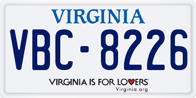 VA license plate VBC8226