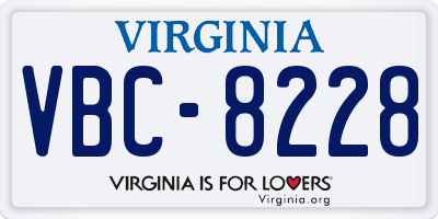 VA license plate VBC8228
