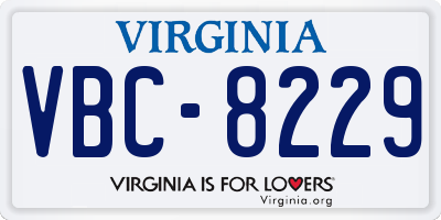 VA license plate VBC8229
