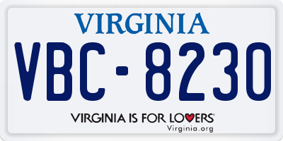 VA license plate VBC8230