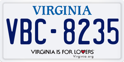 VA license plate VBC8235