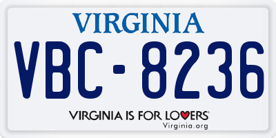 VA license plate VBC8236