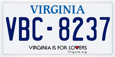 VA license plate VBC8237