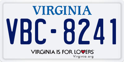 VA license plate VBC8241