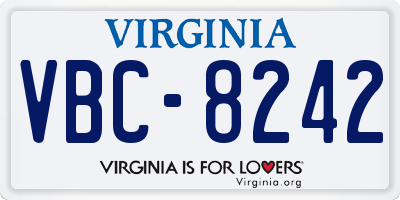 VA license plate VBC8242