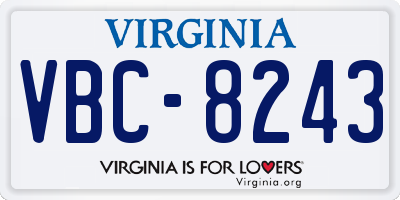 VA license plate VBC8243
