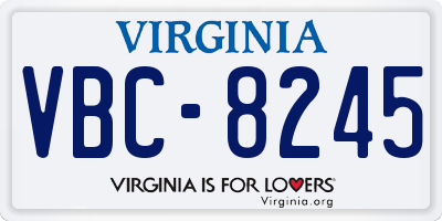 VA license plate VBC8245